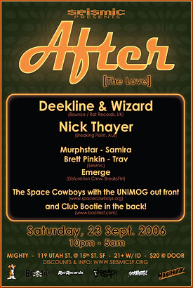 SEISMIC Presents AFTER The Love on Sept 23rd